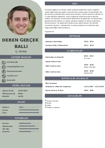 İç Mimar Cv Örnekleri cv indir